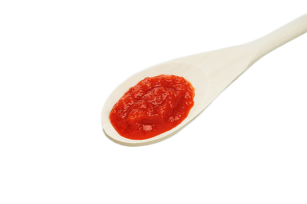 細かく切ったトマト果肉のスプーン