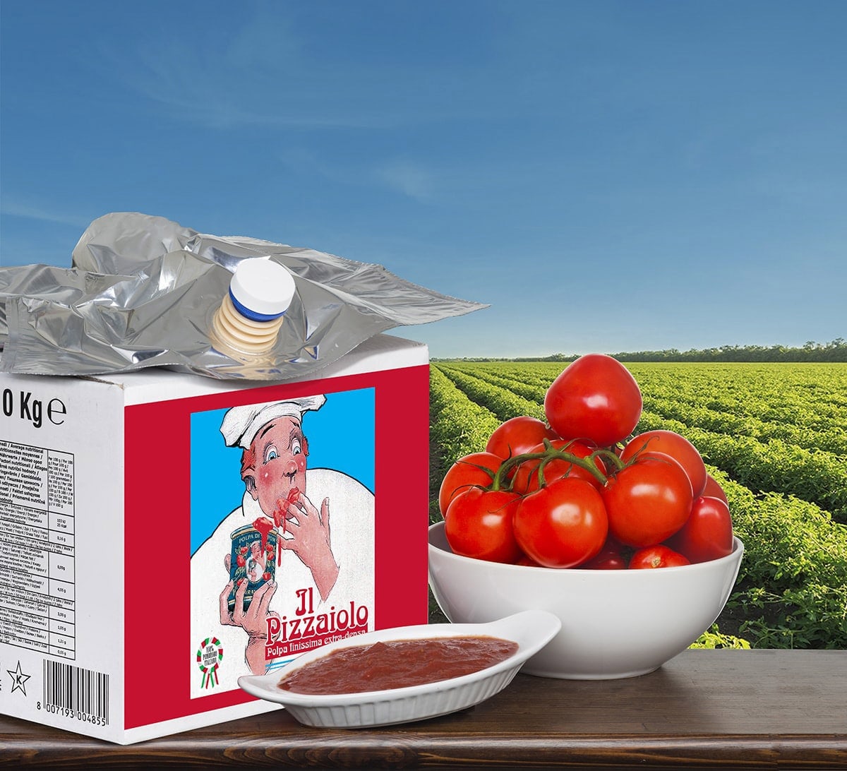 Crushed tomatoes bag in box